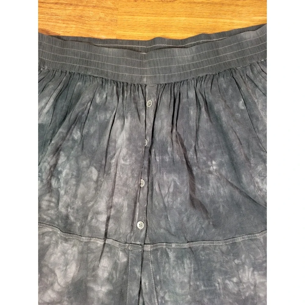 Raquel Allegra‎ Gray Tie Dye Rayon Hi Low Skirt Size 3 Pull On Boho Indie